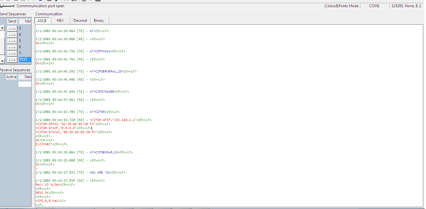 ESP8266 Comandos - Docklight Program