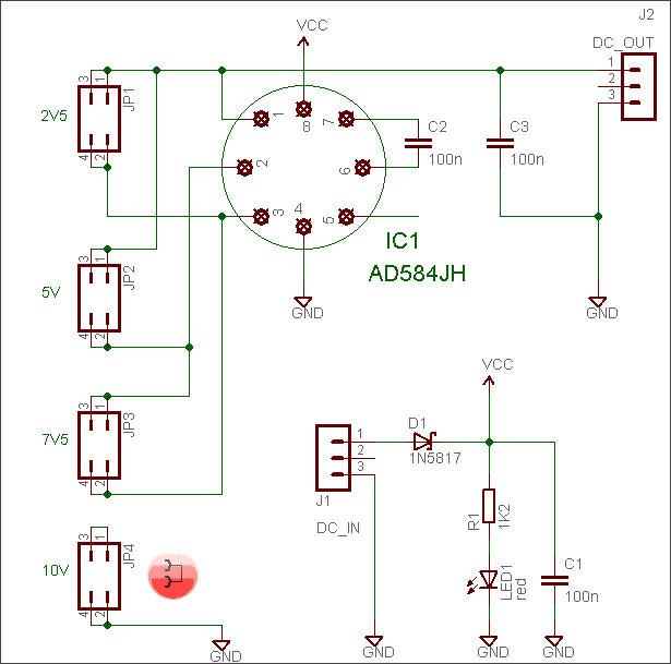 Simple DVM Voltage Reference - Schematic