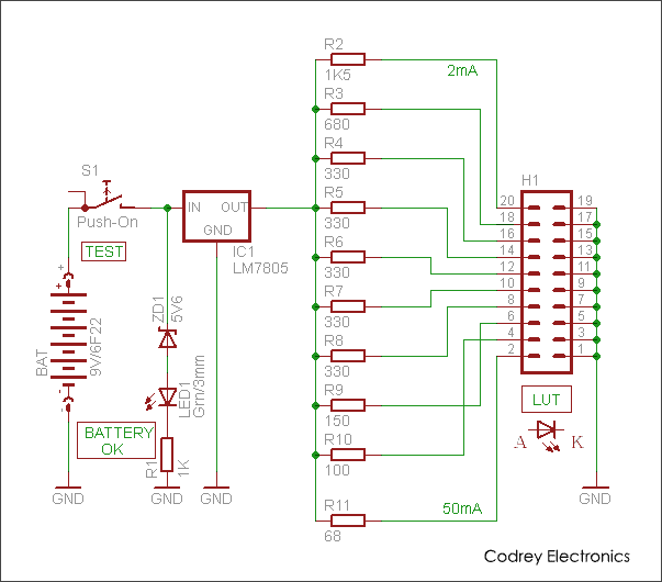 Portable LED Tester - Circuit