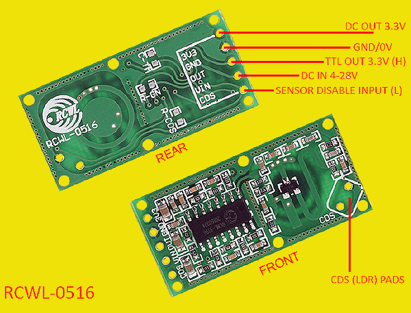 Microwave Radar Motion Sensor Switch - RCWL-0516