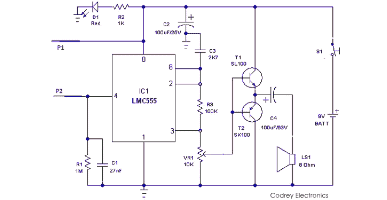 Simple Flood Alarm - Schematic Featured