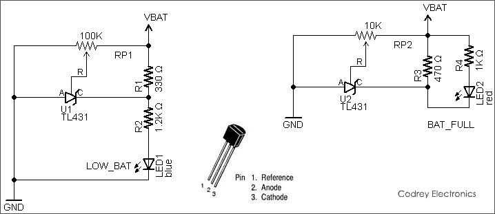 TL431 and Li-Ion Battery-battery monitor circuit