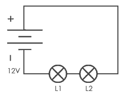 Batterilampa - seriekoppling