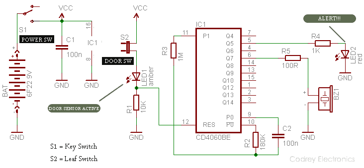 Travel Door Sentry-Circuit Diagram