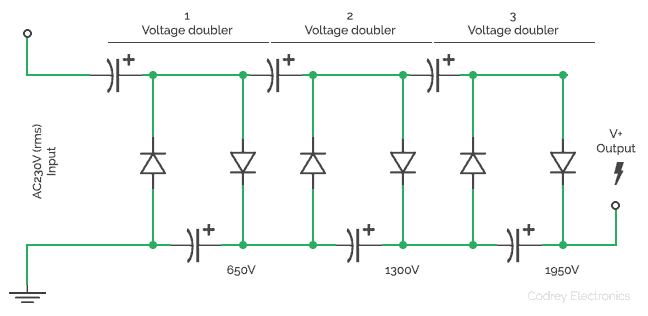DC Voltage Booster - Cockcroft-Walton-Voltage Multiplier Circuit