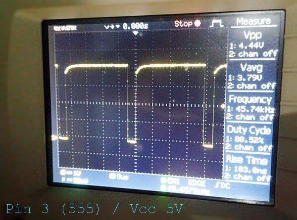 Pin 5 and 555 - Scope trace