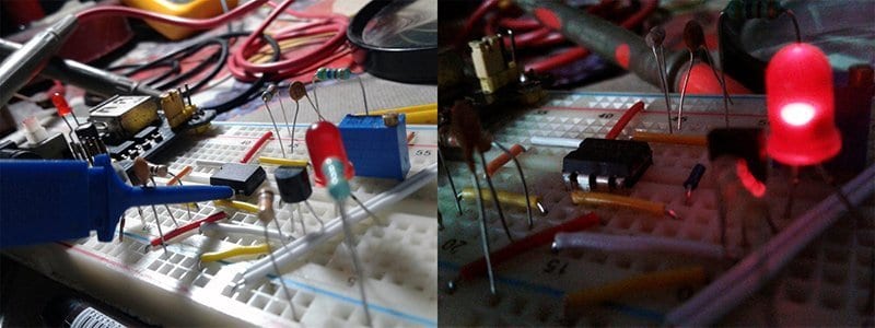 Light Intensity to Frequency Converter - Prototype test