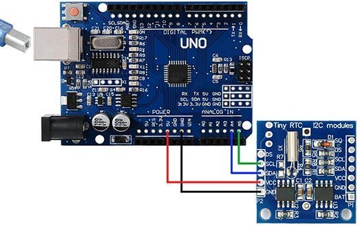 RTC DS1307 Arduino-Hardware Layout