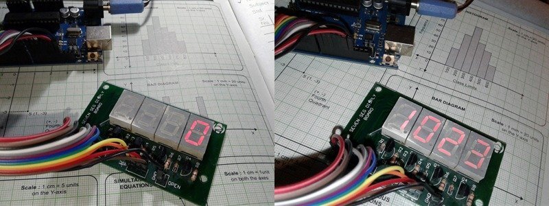 Arduino Analog Sensor Reader-Display Test 0-1023