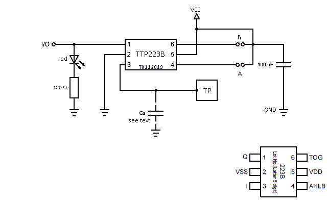 TTP223B Red Module Circuit