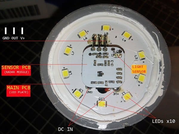 Radar Bulb PCB Annotation