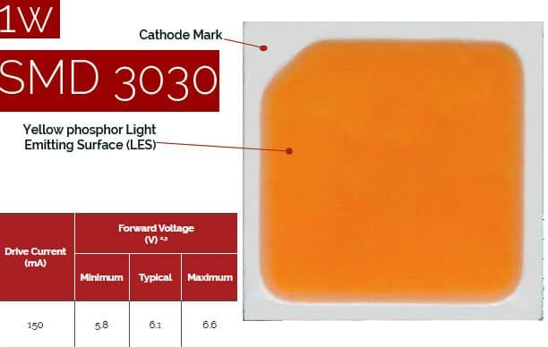 3030 1W SMD LED Data