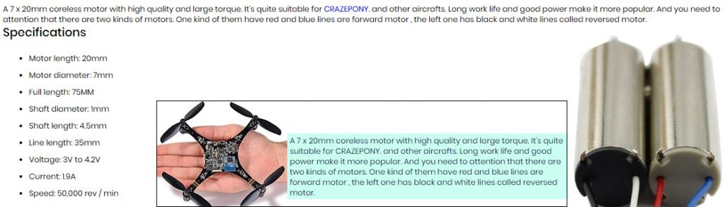 Coreless Motor Description