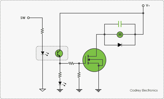 Coreless Motor Guide-Isolated Mosfet Switch