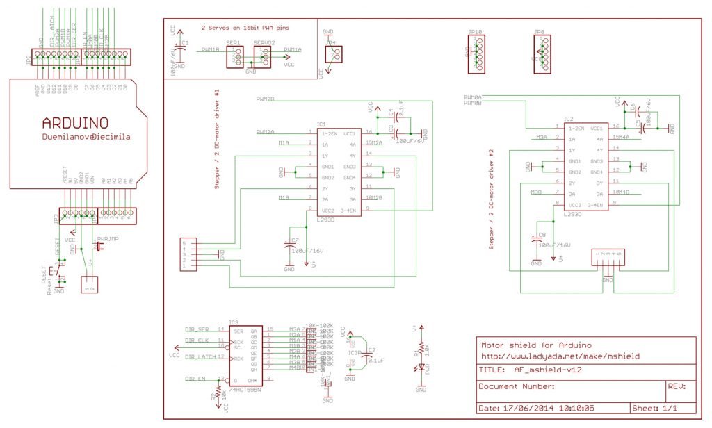 L293 Arduino Motor Shield Schematic