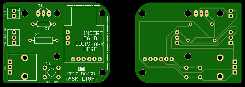 Tiny Task Light Demo PCB View