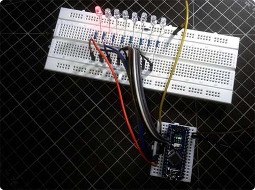 Arduino-Lauflicht mit LEDs (Larson-Scanner)