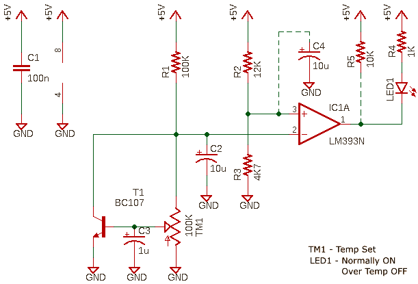 BJT Temp Sensor Schematic