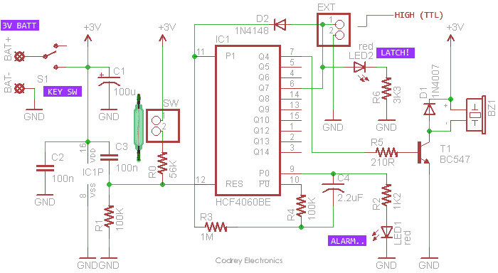 Locker Security Switch Circuit