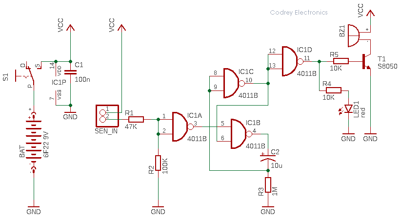 Fish Bite Alarm Circuit