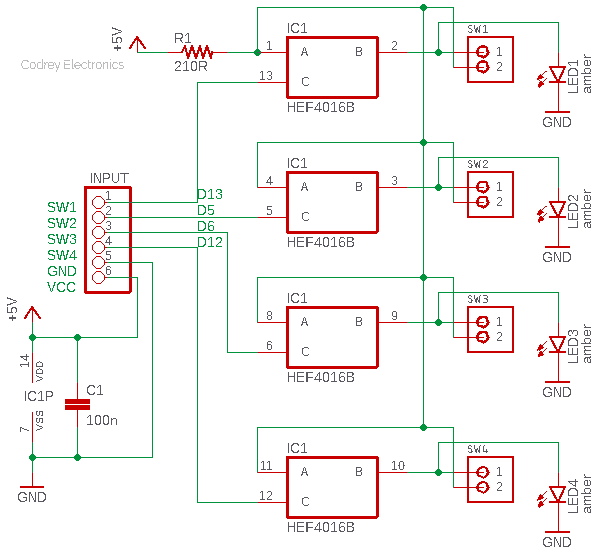 HEF4016B Module LED Test v1