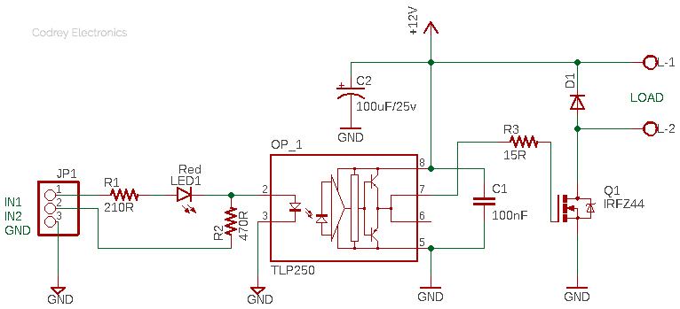 TLP250 MOSFET Driver Circuit