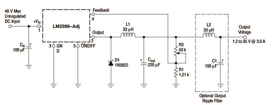 LM2596AJ Example Application