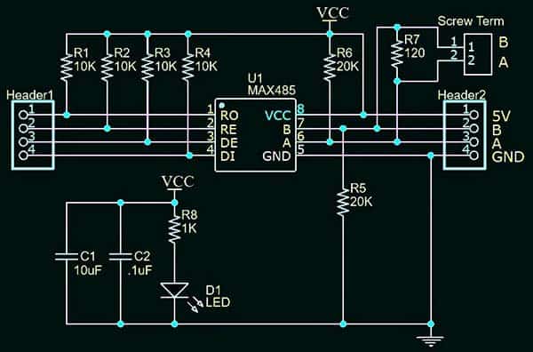 MAX485 Module Schematic