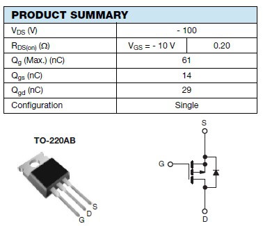 IRF9540 SPECIFICATION