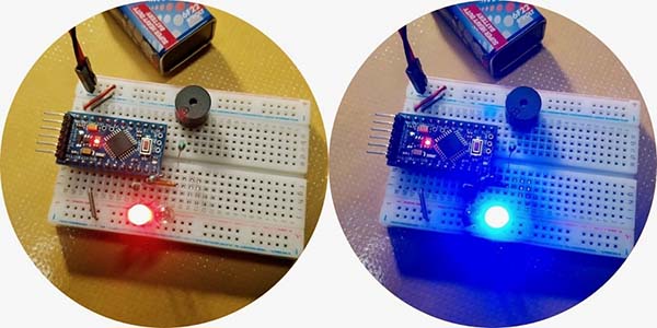 Toy Car Signal Light Breadboard Live x2