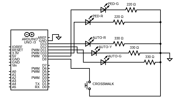 Arduino Uno Crosswalk Schematic v1