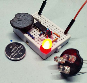 LED Throwie Breadboard Prototype