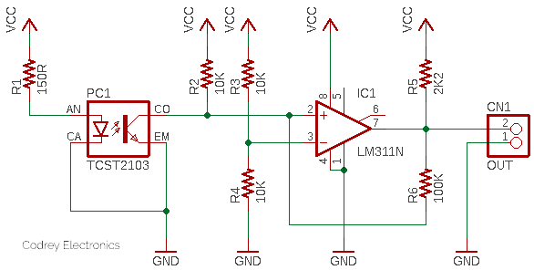 Optical Needle Deflection Sensor Schematic