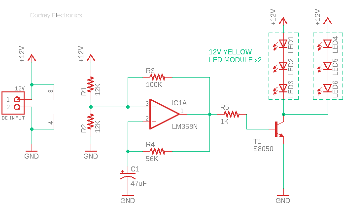 Flashing Yellow Gate Light Schematic