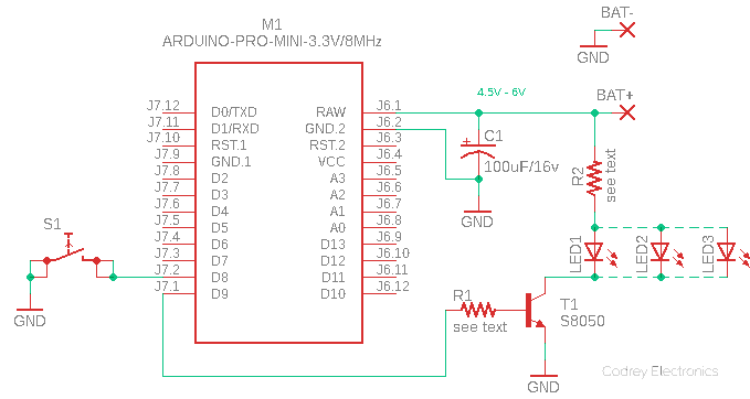 Pro Mini Tap Light Schematic