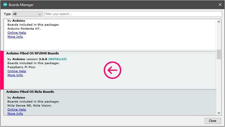 Arduino IDE Boards Manager