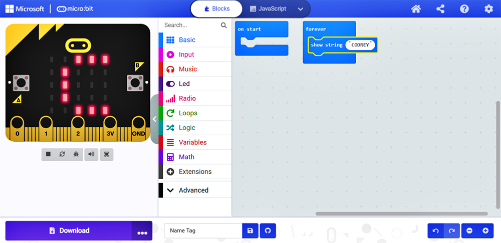 Microbit Name Tag Final