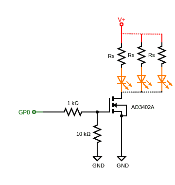 Rpi Pico Breathing LED Xmas Star-LED Driver Schematic