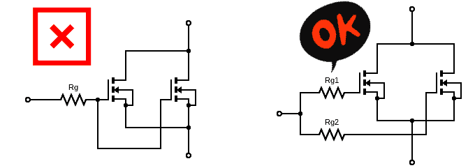 Dual Mosfet Gate Resistors