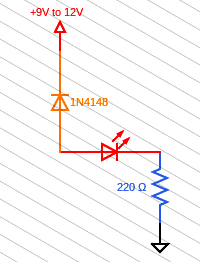 1N4148 LED Basic Schematic