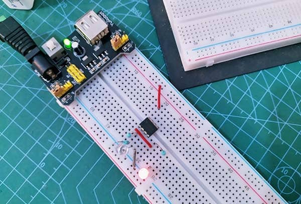 IRED and LM358 Breadboard