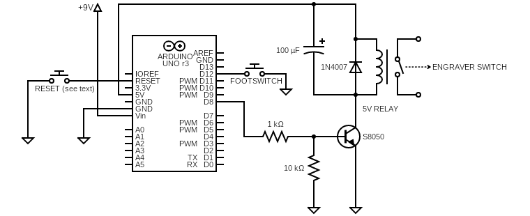 Arduino Uno Closedown Timer Schematic