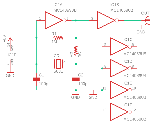 500kHz CR Oscillator Schematic