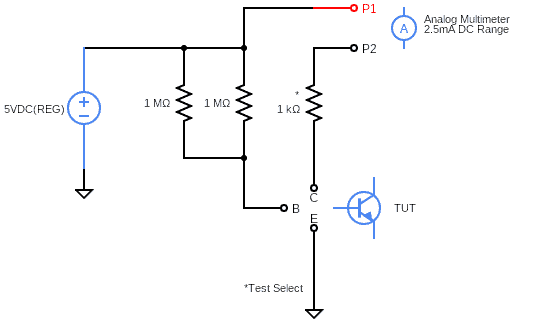 hFE Tester Schematic