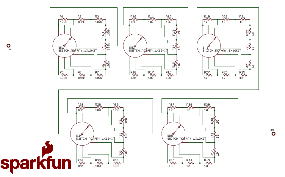 SparkFun Decade Resistance Box Schematic