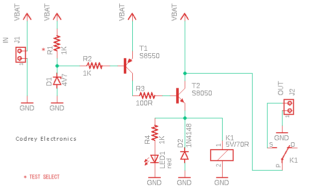6V Lo Battery Det Switch Relay Schematic