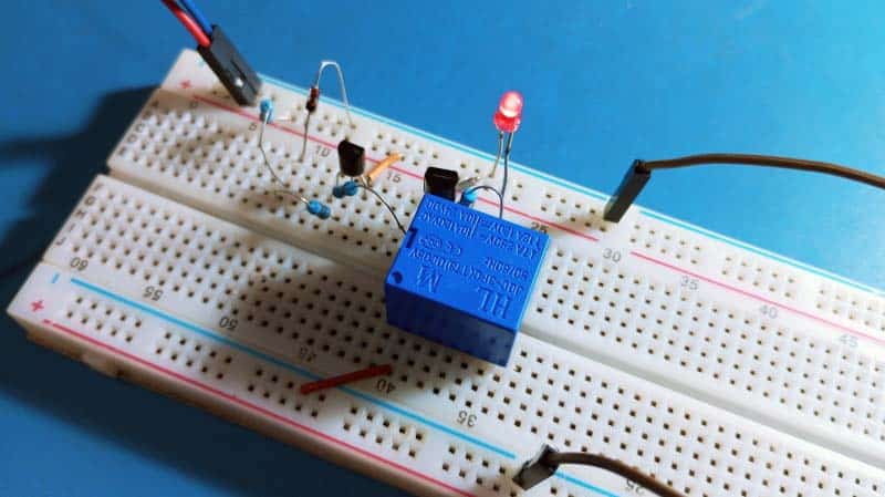 6V Lo Battery Switch Relay Breadboard Test