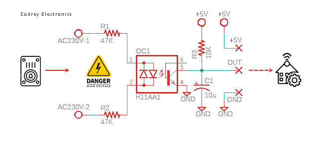 H11AA1 Doorbell Sensor Schematic