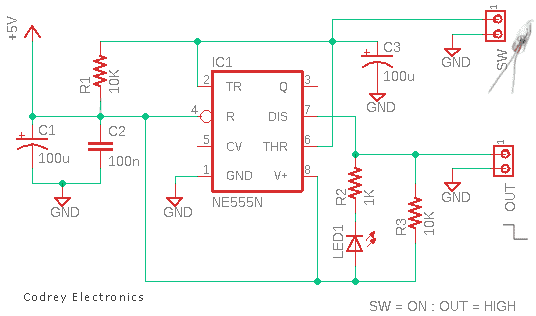 Mercury Tilt Switch 555 Circuit