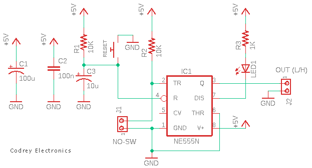 555 Latch Switch Schematic